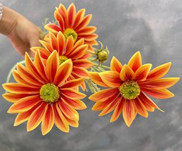 24&quot; Artificial summer chrysanthemum flower Orange daisy flower fall deco... - $6.99
