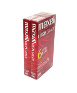 Maxell High Grade Videocassette 6 Hour T-120 Blank VHS Sealed Tapes 2 Pack