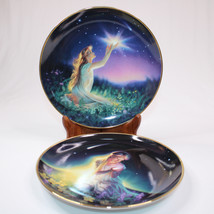 Lot Of 2 Crystal Vision Collector Plates Jeane Dixon &amp; Franklin Mint Por... - $13.54