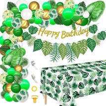 Tropical Balloons Arch Garland Kit Hawaiian Party Happy Birthday Banner Tropical - £27.25 GBP