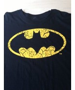 Batman Men&#39;s T-Shirt Black &amp; Yellow Made By DC Comics 100% Cotton Size L... - £11.86 GBP