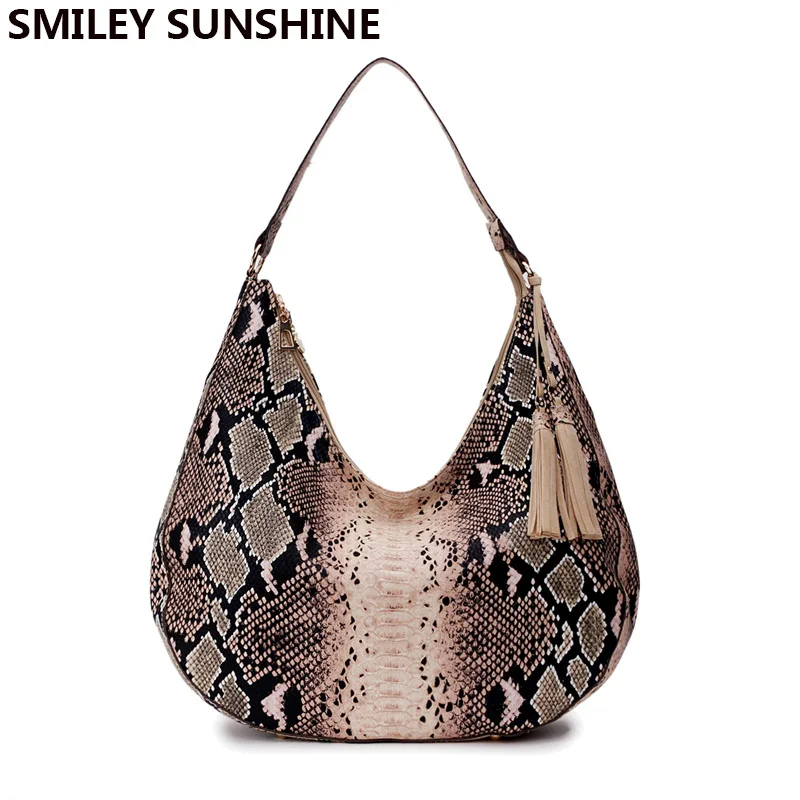 Womens Fashion Print Big Women Bags Vintage Large Brown Shoulder Bag Female Purs - £26.46 GBP