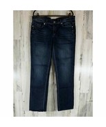Seven7 Womens Jeans 16 (38x32) Straight Leg Silver Thick Thread Embellished - $29.67