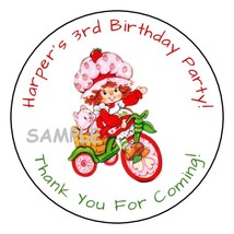12 vintage Strawberry shortcake party stickers,birthday favors,labels,shower,tag - £9.73 GBP