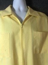 Vintage Haband XL Short Sleeve Shirt RN 84597 Full Zip Up Yellow Casual - £12.66 GBP