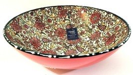 Nakkas Cini Floral Lg Serving Bowl Hand Painted Yellow &amp; Yellow NWT Turkish - £33.43 GBP