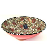 Nakkas Cini Floral Lg Serving Bowl Hand Painted Yellow &amp; Yellow NWT Turkish - £32.99 GBP