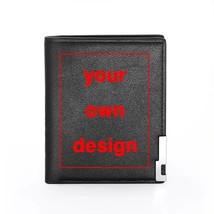 Your OWN Design  Logo/Picture Cover Printing Men Women Leather Wallet DIY Custom - £84.56 GBP
