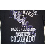 MLB Colorado Rockies CR Major League Baseball Fan Comfort Tee Black T Sh... - $18.70