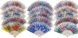 8 Pack Floral Hand Fans, Spanish Folding Fans, Flower Pattern - $30.68