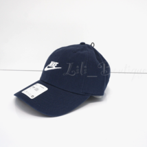 NWT Nike 913011-413 Sportswear Heritage86 Futura Washed Adjustable Hat Navy Blue - £21.19 GBP