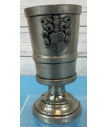 Peltro Metalars Italy Pewter Cup Chalice Goblet W/ Family Crest Vintage ... - $497.40 MXN