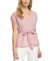 Msrp $79 Dkny Belted Pleated Top Pink Size Small (Stained) - £19.55 GBP