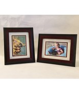 Picture Frames Solid Wood 4 X 6 Photos Wall Hanging Desk Table Brown Bla... - $30.00
