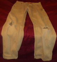 LEVIS STRAIGHT LEG KIDS KHAKI TAN OUTDOOR CARPENTER WORK JEANS DENIM PAN... - $31.23 CAD