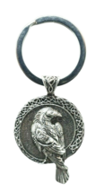 Raven Crow Keyring Odin All Father Protection  Rune Double Sided Gift Heathen - £4.90 GBP