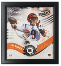 Joe Burrow Bengals Framed 15&quot; x 17&quot; Game Used Football Collage LE 9/50 - £209.78 GBP