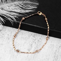 2mm Thin Marina Link Chain 585 Rose Gold Bracelet for Women Girls Woman Bracelet - £9.36 GBP