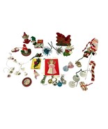 VTG Lot of 30 Holiday Ornaments Christmas Santa Plastic Fabric Angel Woo... - $26.99