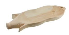 Scratch &amp; Dent Hand Carved Wooden Pig Platter Decorative Serving Tray 24... - $41.57