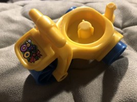 Fisher Price Little People Tricycle Bicycle Yellow Blue Wheels Flowers - $10.17
