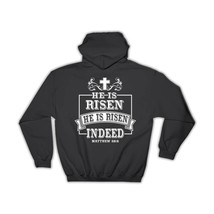 He Is Risen Quote : Gift Hoodie Easter Jesus Resurrection Cross Matthew 28:6 Cat - £28.27 GBP