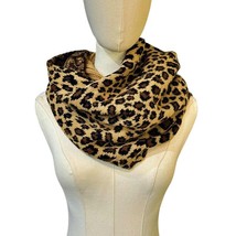 C C Infinity Scarf Wrap Animal Print Leopard Black Brown Ribbed Pullover... - $9.64