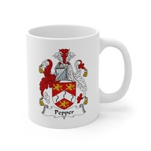Pepper Family Coat of Arms Coffee Mug (11oz, White) - £11.94 GBP