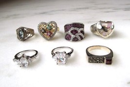 Vintage Sterling Silver Womens Multi Stone Rings Lot of 7 C3435 - £98.92 GBP