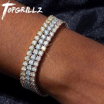 3mm-6mm Mens/Women  AAA+ Cubic Zirconia Tennis Bracelet Hip Hop Jewelry Iced Out - £27.05 GBP