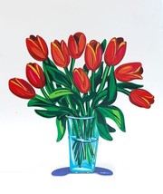 DAVID GERSTEIN Pop art Metal  &quot; Tulips vase &quot;  sculpture  - £166.59 GBP