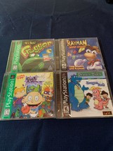 PS1 Spongebob Squarepants, Dragon Tales, Frogger, &amp; Rayman Brain Games Cib Work - £20.63 GBP