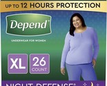Depend Night Defense Incontinence Women&#39;s Underwear XL Blush 26Count 2pa... - £21.58 GBP