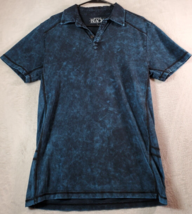 Buckle Black Polo Shirt Mens Large Blue Cotton Acid Wash Short Sleeve Collared - £13.26 GBP