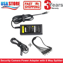 Security Camera 5A Power Supply Adapter + 8 Split Power Cable Cctv Dvr S... - $23.99