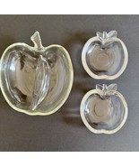 Hazel Atlas Orchard Apple Plates Set of 3 Clear Glass Dishes Vintage Fru... - $34.17 CAD