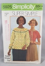 Simplicity Super Simple Top Sewing Pattern 5925 Misse Sizes 12-14 Vintag... - £6.13 GBP