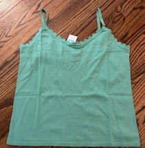 NEW JCrew Factory Women’s Scalloped Sweater Shell Frosty Green Size XL NWT - $34.16