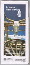 AAA Road Map Arizona New Mexico 1991 Longhorn Skull Santa Fe - £6.20 GBP