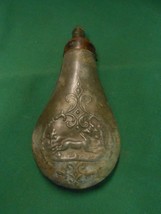 Great Collectible Antique 1800&#39;s Hunting POWDER HORN FLASK &quot;Animal Run D... - $138.19