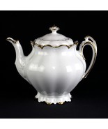 MZ Austria All White with Gold Teapot w Lid, Antique Porcelain c.1900, 5... - £60.09 GBP