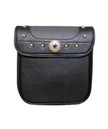 Vance Leather Black and Grey Studded Sissy Bar Bag - 713905 - $70.03 CAD