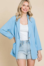 Culture Code One Button Long Sleeve Blazer with Pockets - £23.07 GBP