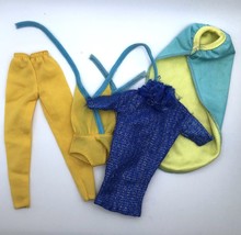 Vintage Barbie Doll Clothing Lot 4 Pieces - Pants, Dress, Swim Suit &amp; Wrap - $12.00