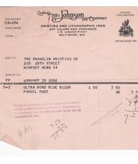 Vintage Fattura Charles Eneu Johnson Stampa Azienda Baltimore Md - £32.15 GBP