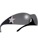 Rimless Sunglasses for Women Men,Trendy Shield Wrap Around Sunglasses Ov... - £11.49 GBP