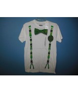 Mens NWT Infinite Ink St Patricks Day Tee Small Suspender&amp;BowTie - £7.95 GBP