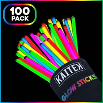 8&quot; Glow Stick Party Favors for Halloween Neon Theme, Rainbow, 100-Pack - £19.41 GBP