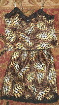Victorias Secret Leopard Satin Camisole Half Slip Set Sz M Wondermaid La... - $31.99