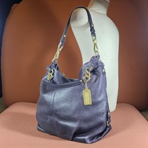 Coach Brooke Purse Purple Hobo Bag EUC Soft Genuine Leather Shoulder Tot... - $79.65